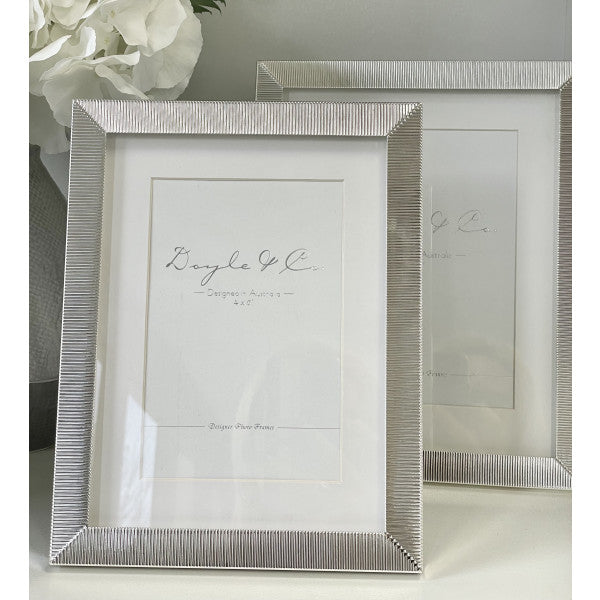 Broad Ribbed Silver Frame 4x6