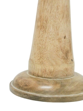 CARVED WOOD CANDLE HOLDER - WHITE WASH 46cm High