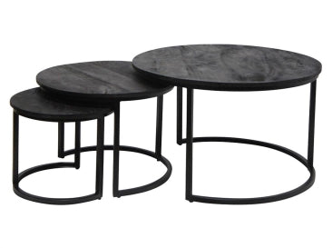 SET OF 3 BETTY COFFEE TABLES - BLACK
