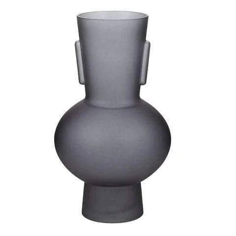 Bergen Glass Vase 18x32cm Matte Grey